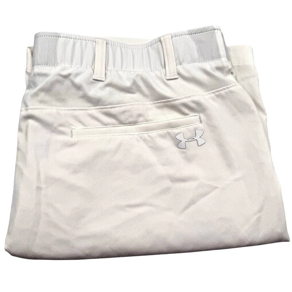 Under Armour Shorts Men's 40 White Match Play Golf Performance Stretch Casual